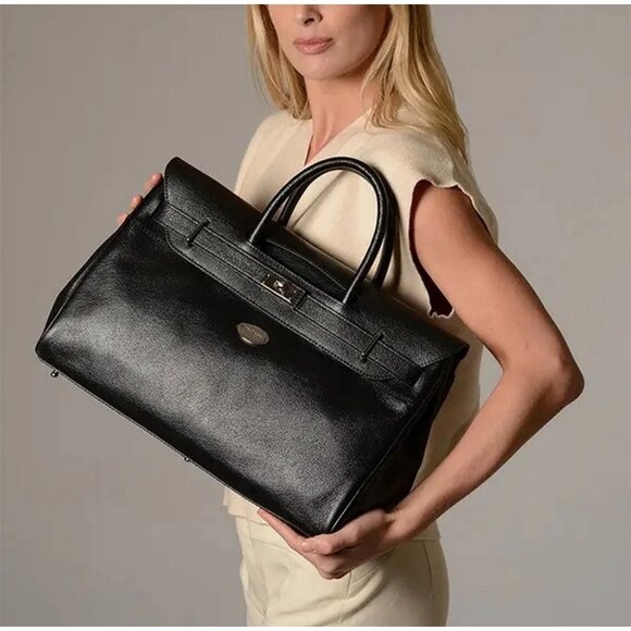 Mac Douglas Pyla Buni Black Leather Bag – Large Handbag Tote - Picture 1 of 15